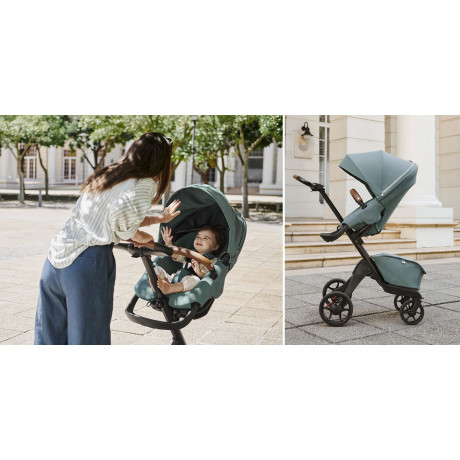 Stokke Xplory X, Vert Canard - Poussette de luxe - Pour le confort de bébé  et des parents 