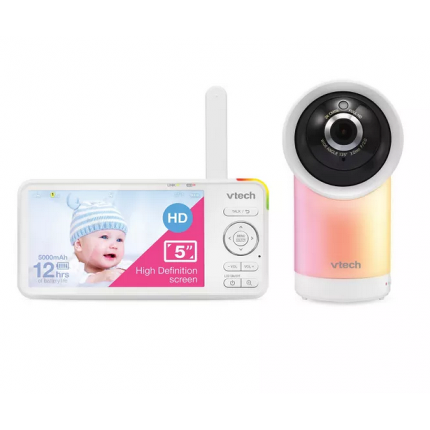 Vtech - Moniteur intelligent avec WIFI 1080p de 5'' à panoramique et inclinaison