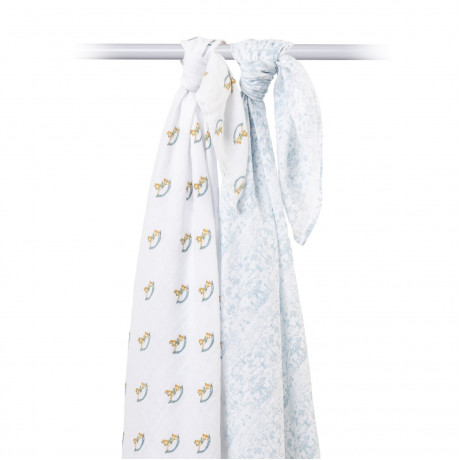 Lulujo - Couverture de Mousseline coton - Cheval à bascule/Toile