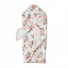 Little Unicorn - Hooded Towel and Washcloth Set - Watercolor Roses