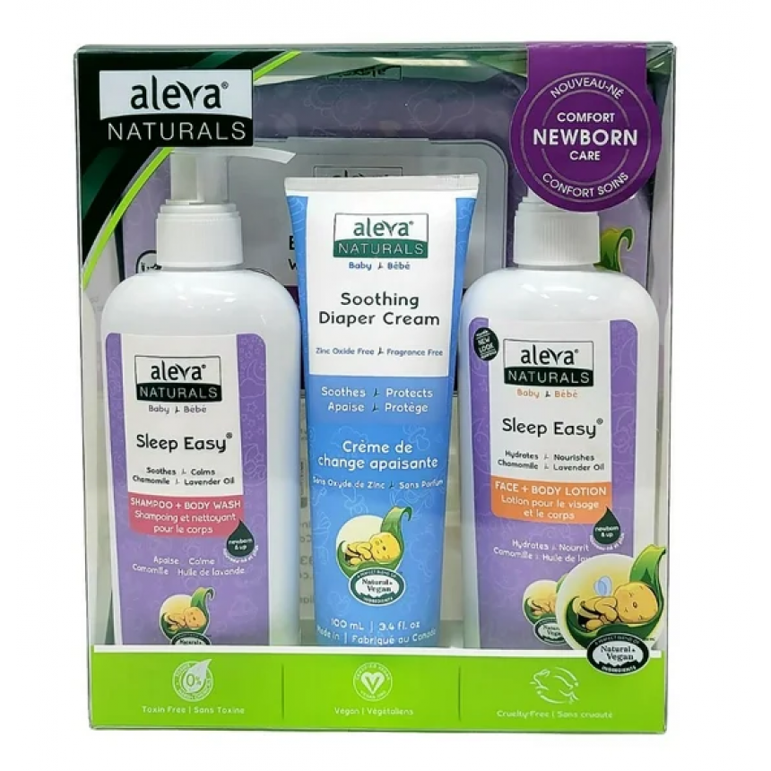 Aleva Naturals - Coffret cadeau nouveau-né confort soin 