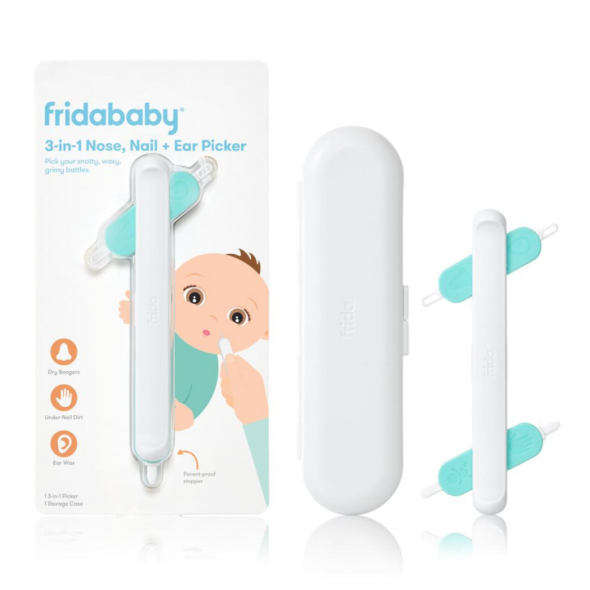 FridaBaby - Ramasseur de crasse 3-en-1 pour nez, ongles et oreilles