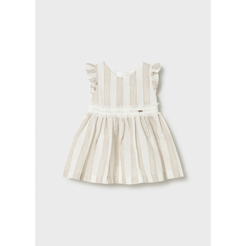 Mayoral - Robe rayée avec ceinture - Avellana