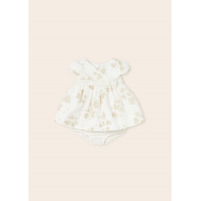 Mayoral - 2 Piece Dress with Hearts and Nappy Cover - Off White