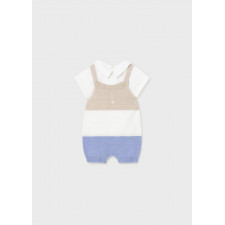 Mayoral - Knit Dungaree and Top Set for Newborn - Azure