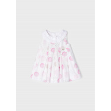 Mayoral - Patterned Dress White and Pink