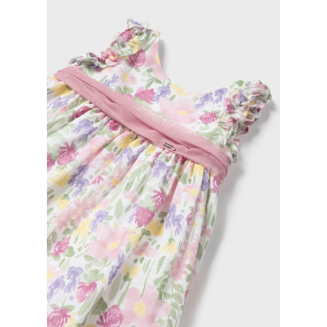 Mayoral - Robe fleurie avec ceinture en tulle - Dalia