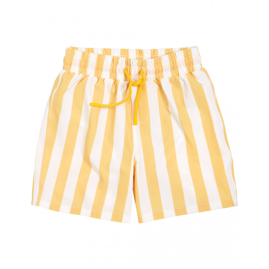 Miles the Label - Short de bain à rayures jaune soleil