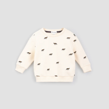 Miles the Label - Crème Baby Sweatshirt Fox Print with Charcoal Baby Cargo Joggers