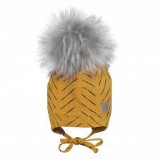 Perlimpinpin - Pompom Hat with Ear Covers - Chai