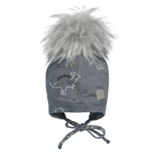 Perlimpinpin - Pompom Hat with Ear Covers - Dinos