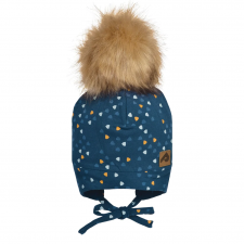 Perlimpinpin - Pompom Hat with Ear Covers - Pixels