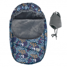 Perlimpinpin - Baby Car Seat Cover for Winter - Burgundy Flora