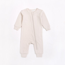 Petit Lem - Organic Cotton Rib Sleeper - Cream