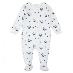 Petit Lem - Combinaison en Coton Biologique Côtelé - Bleuets