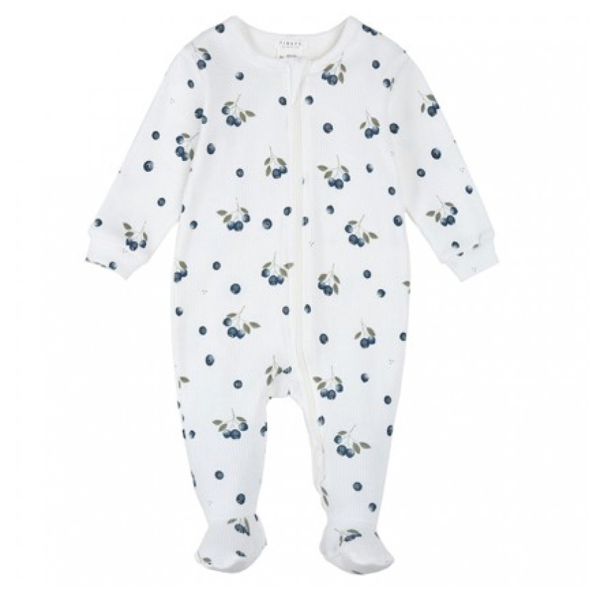 Petit Lem - Combinaison en Coton Biologique Côtelé - Bleuets