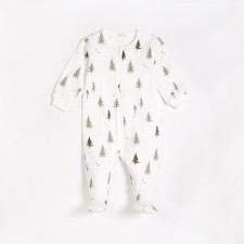 Petit Lem - Organic Cotton Rib Sleeper - Conifer Print