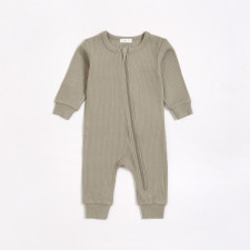 Petit Lem - Organic Cotton Rib Sleeper - Forest Sage