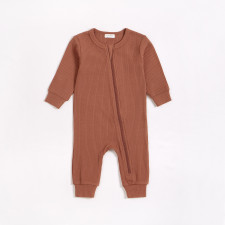 Petit Lem - Organic Cotton Rib Sleeper - Red Rock Modal
