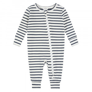 Petit Lem - Combinaison en Coton Biologique - Marine rayée