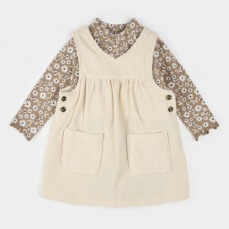 Petit Lem - Ensemble robe en velours côtelé