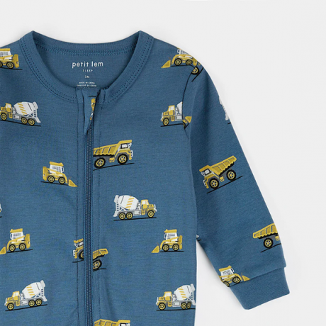 Petit Lem - Combinaison en Coton Biologique - Camion de chantier
