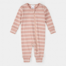 Petit Lem - Combinaison en Coton Biologique - Rose rayée