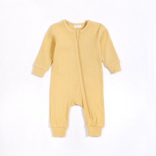 Petit Lem - Organic Cotton Rib Sleeper - Honey Yellow 