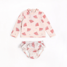 Petit Lem - Long Sleeve Swim Diaper Set - Watermelons