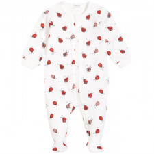 Petit Lem - Organic Cotton Rib Sleeper - Lady Bugs