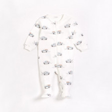 Petit Lem - Organic Cotton Rib Sleeper - Pick Up Trucks
