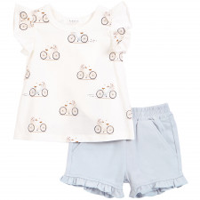 Petit Lem - Ruffle T-shirt and Short Set - Bikes