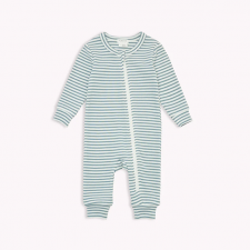 Petit Lem - Organic Cotton Rib Sleeper - Slate Striped 