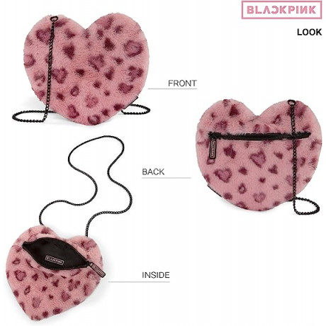 BLACKPINK - Sac à bandoulière en peluche - Rose