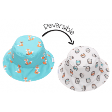 FlapJackKids - Chapeau de soleil réversible - Renard et hérisson - S (6m-2 ans)