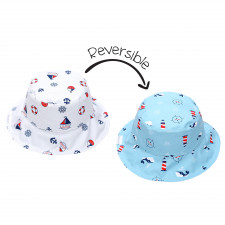 FlapJackKids - Reversible Sun Hat - Nautical - S (6m-2y)