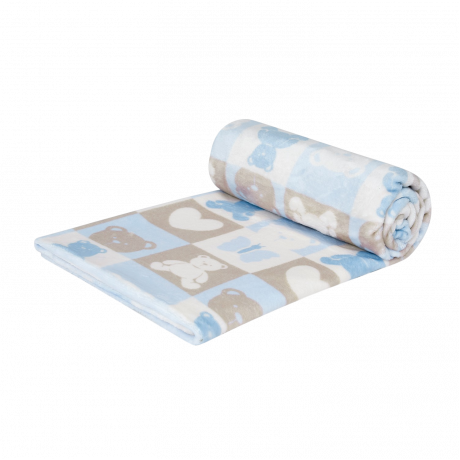 Piccolo Bambino - Couverture en peluche Teddy - Bleu