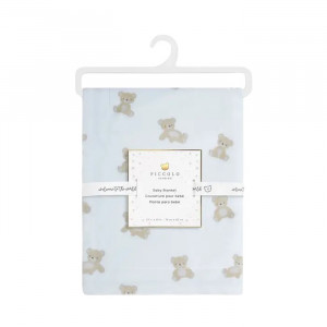 Piccolo Bambino - Couverture en peluche Teddy - Bleu