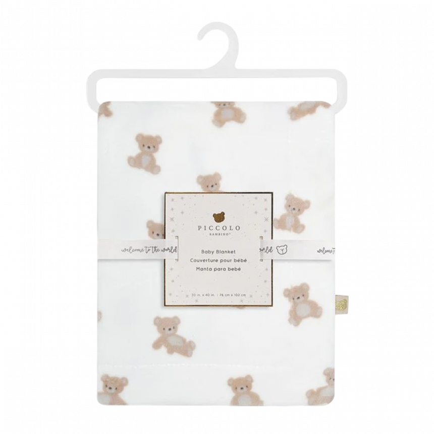 Piccolo Bambino - Couverture en peluche Teddy - Blanc