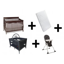 Combo Cosco - Crib, Mattress, Playard and High Chair