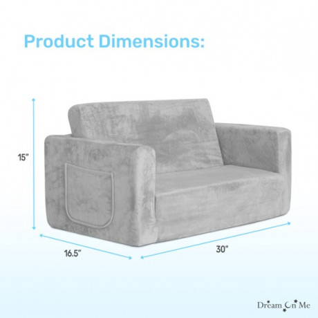 Dream On Me - Sofa d'enfant Nestle Duo - Gris