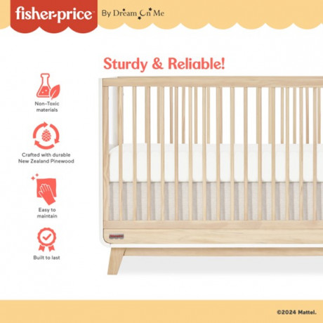 Fisher Price - Bassinette convertible Siesta 3 en 1 (barrière de sécurité incluse)