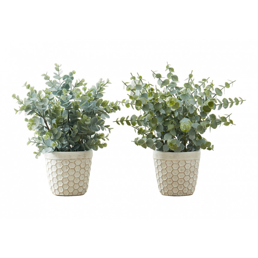 Monarch - Plante artificielle - 2pcs / 13''H Eucalyptus Pot 4''