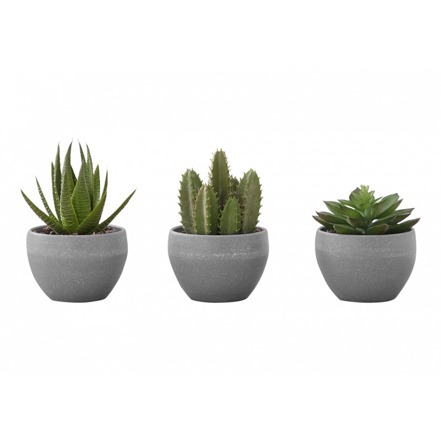 Monarch - Plante artificielle - 3pcs / 6''H Succulent Pot 3''