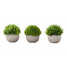 Monarch - Plante artificielle - 3pcs / 5''H Gazon Pot 3''