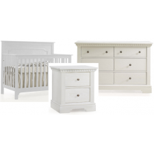 Natart - Bassinette Emerson, commode king & table de nuit Ithaca - Dove