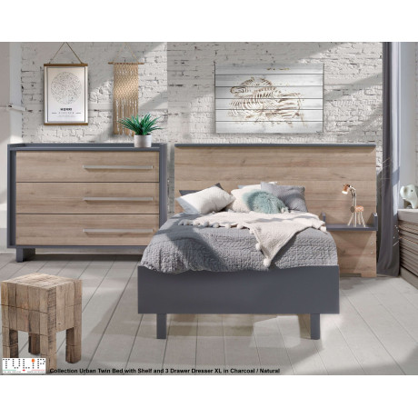 Tulip - Urban Convertible Crib and 3 Drawer Dresser XL