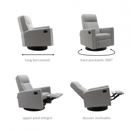 Jaymar - Nelly 521 Fauteuil pivotant et inclinable rembourré