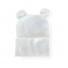 Kidcentral - Bonnet tricoté pour bébé avec double pompon - Blanc