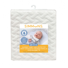 Simmons - 2-en-1 drap contour et protège-matelas pour lit de bébé - Ivoire